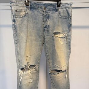 Ksubi Men's Ripped Light Blue Jeans